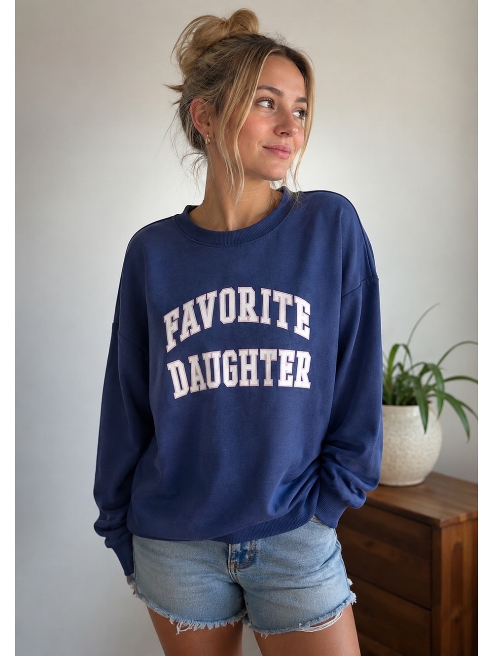 Favorite Daughter Navy Blue Crewneck Sweatshirt Size S